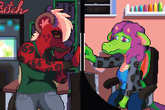 Billie looking at other parts of her life through various windows.